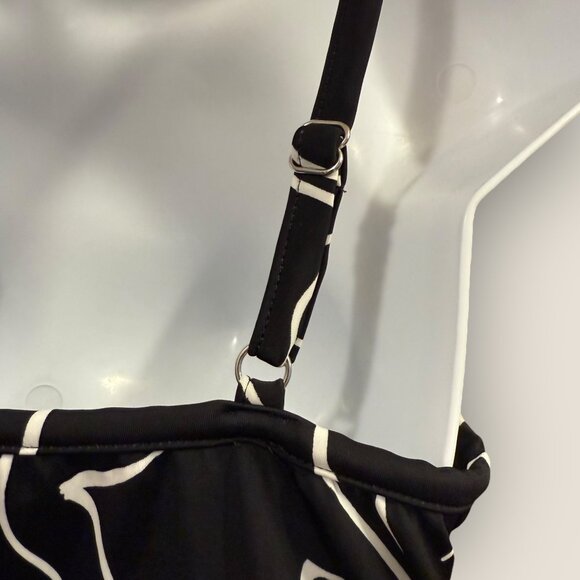 Trimshaper Womens Black and White Tankini Swim Top Adjustable Straps Sz 14 Swim - Picture 5 of 7